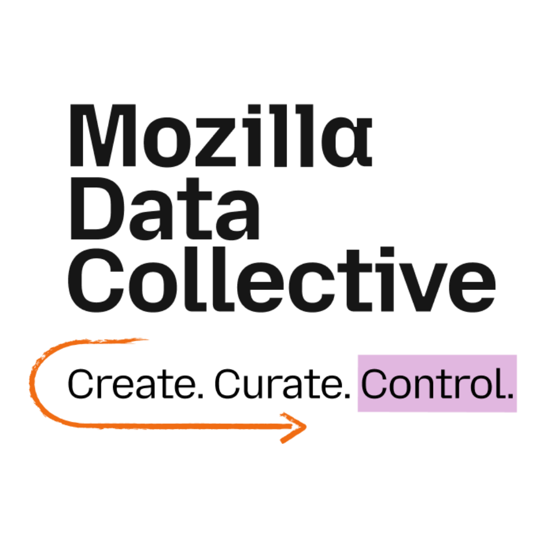 Logo of Mozilla Data Collective that says "Create, Curate, Control"