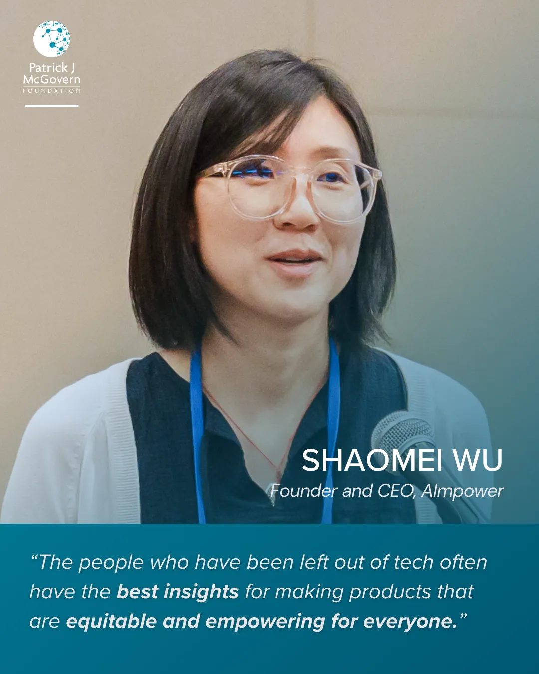 Headshot of Shaomei, featured by Patrick J McGovern Foundation